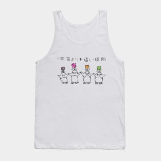 Penguins (black, large) from A Place Further Than the Universe (Sora yori mo Tooi Basho) Tank Top